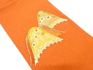 上代紬　型染　遠山に花模様　名古屋帯